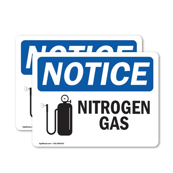 Signmission Nitrogen Gas Sign, Vinyl Decal, 7in W x 5in L, 2PK OS-2PACK-NS-D-57-L-14338 - main
